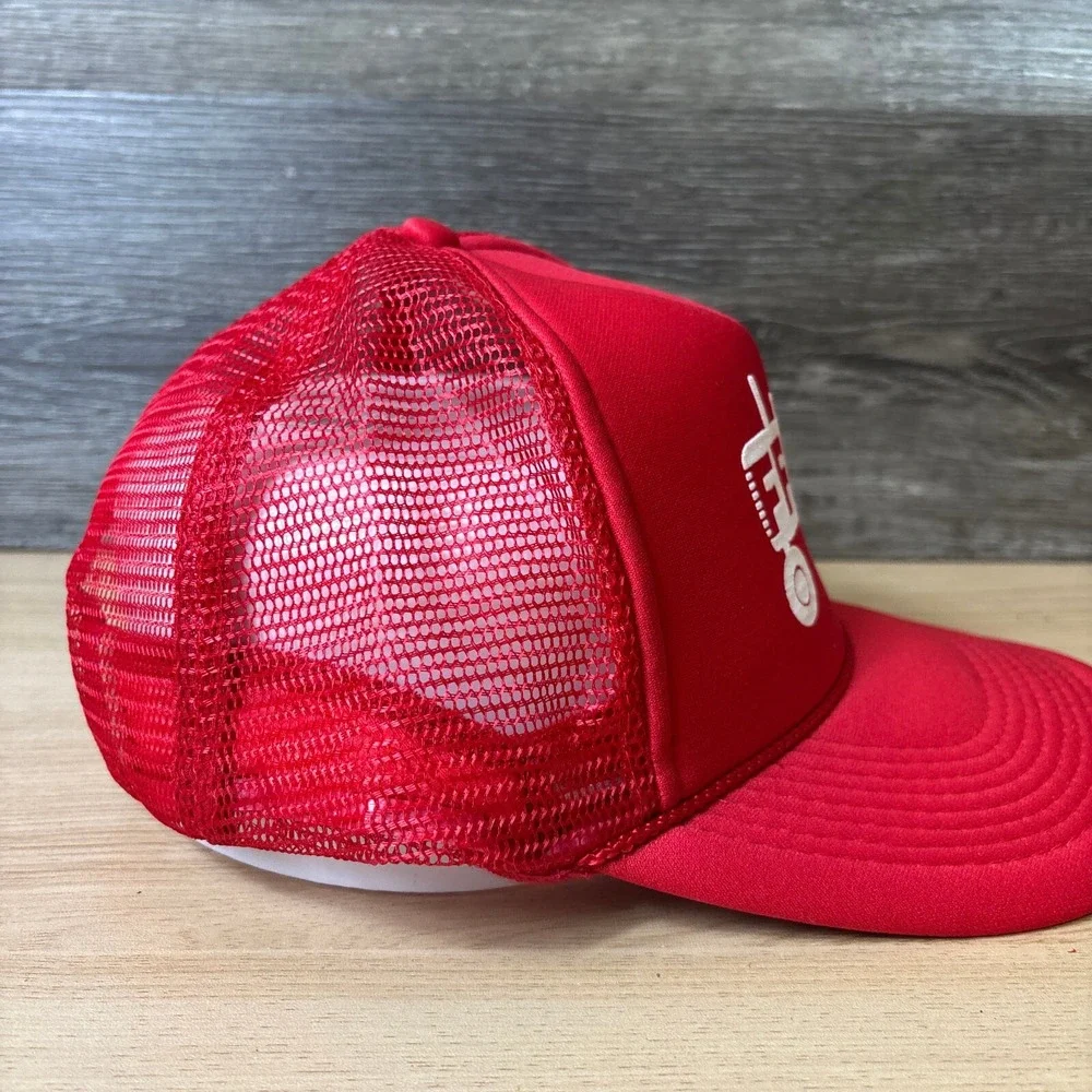 Vintage FRB Hat Cap Snapback‎ Red Trucker Tractor Farming Adjustable